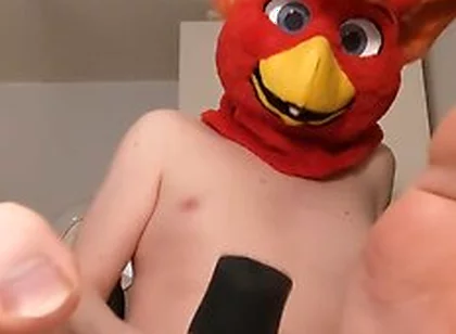 Bird Fursuiter Showing Off Cute Feet While Fucking And Cumming Inside Bad Dragon Twitch Penetrable