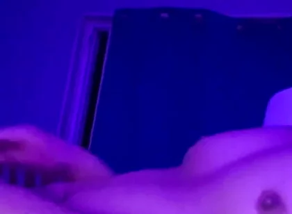 Jerking My Uncut Cock While Inflating My Belly