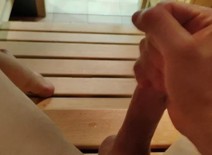 Young Skinny White Boy Jerking in the Sauna