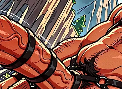 Sexy Harness Fetish Hunks with Monster Dongs