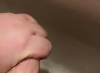 Jerking off a Small Cock in the Bathroom and Cumming