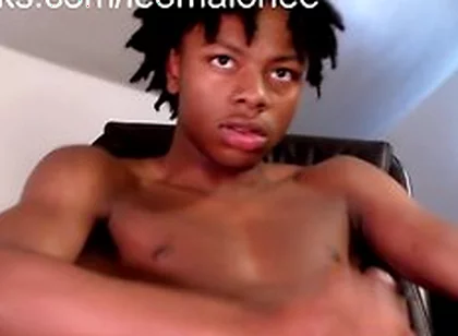 Black Teen 18+ Strokes His Bbc
