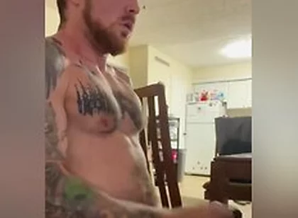 Big Load At The End Solo Tattoo Muscular Guy Masturbation