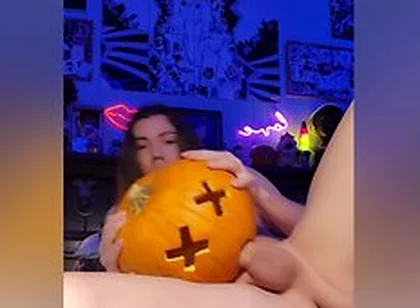 Big Dick Femboy Fucks Pumpkin For Halloween