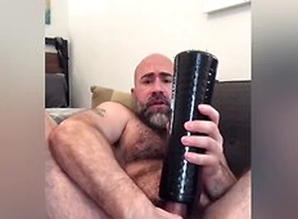 Damon Andros In Hairy Stepdaddy Cock Milked And Edged And Made To Cum With Toy