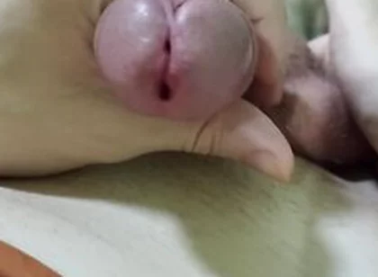 Masturbates And Cums With Cum