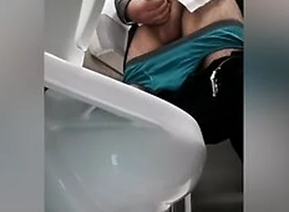 Man Gets Excited In Public Toilet