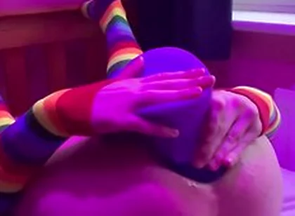 Size Queen Femboy Raine Stretched By Huge Toys!