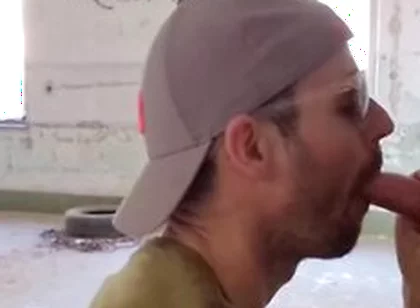 A Tourist Visiting An Abandoned Building Gets His Big Cock Sucked By A Guy And
