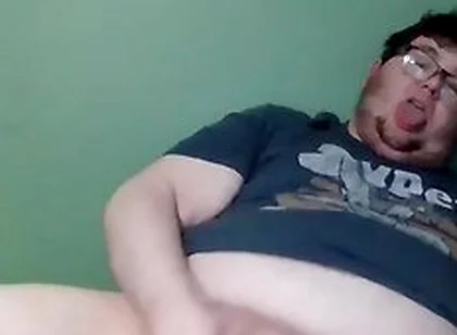 Dumb Fat Sissy Gagged With Socks And Dildo Edges To Orgasm