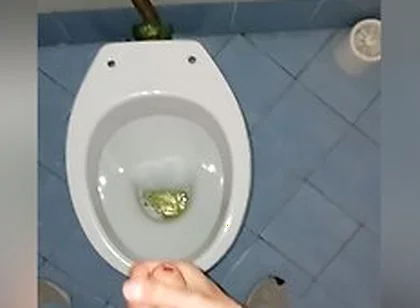 A Young Guy Went Into A Dirty Public Toilet To Pee And Jerk Off