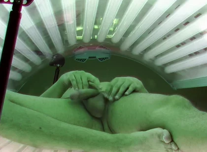 Czech Gay Solarium 5 Solo Jerk with Hung Twink - Caught in the Act