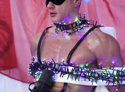 Santa Came by Early, so I Locked His Ass Down Using His Own Ropes and Used My Milking Machine to Take His Milk for Once