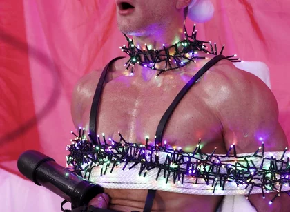 Santa Came by Early, so I Locked His Ass Down Using His Own Ropes and Used My Milking Machine to Take His Milk for Once