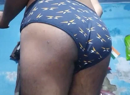 Horny Indian Femboy Wearing His Step Sister's Bra and Panties