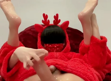 Merry Christmas! Big Dick Toy, Fuck Asshole, Squirt Water.
