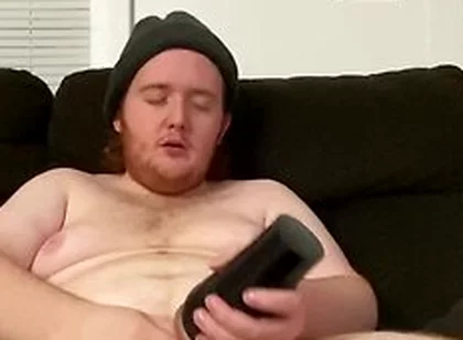 Young Chubby Guy Plays With A Fleshlight