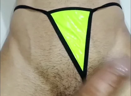 Big and Veiny Cock in Panty, Intense Masturbation, Gay Vergon, First Shot