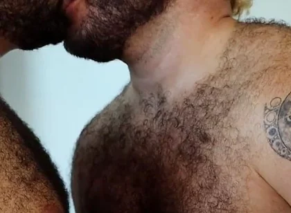 Hairy Bear Top Pounds Two Bottoms: Threesome Jockstrap Fucking
