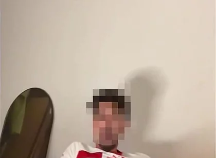 Arab Football Player Jerks off His Fat Cock and Asks for Feet and Socks Worship