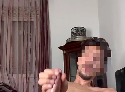 Skinny Twink Strokes His Hung Cock