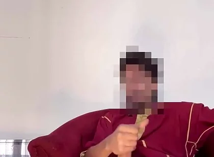 Arab Muslim Man Jerks off Fat Cock After Prayer