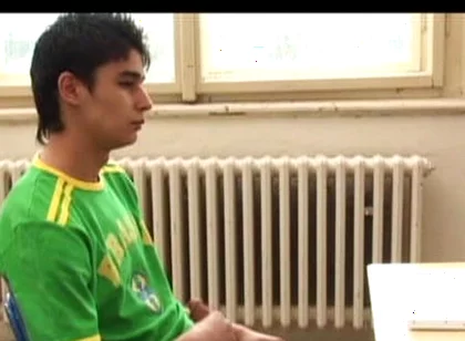 A student watches the anal lesson