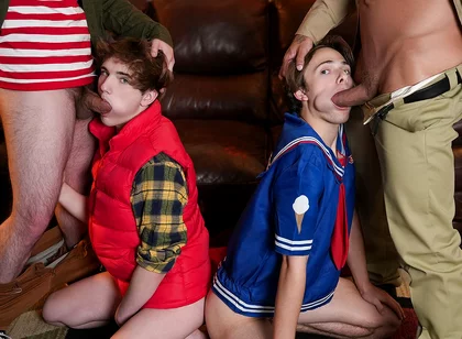 Stranger Twinks: the Sheriff and His Buddy Swap Twinks to Save Them From the Upside Down