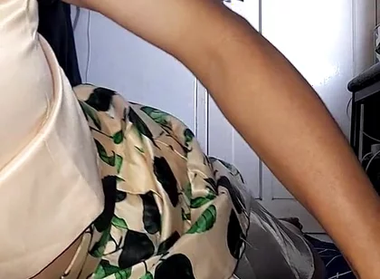 Cum Wearing Satin Set of Tank Top and Skirt