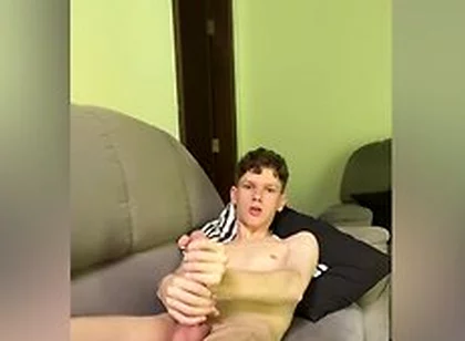 Twink Showing Everything On The Couch
