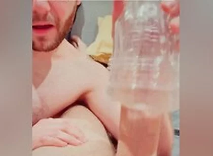 Fucking A Toy With A Friend / Sharing Fleshlight Filled With Cum / Two Guys Fuking One Fleshlight