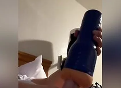 Using My Fleshlight In A Hotel Room Until Cum