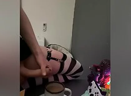 Femboy Cums In His Coffee And Drinks It All