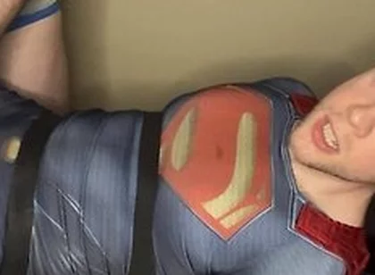 Tied Superman Cumshot Twink