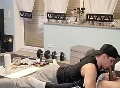 My Boy Surprised Me With A Nice Blowjob While I Was Gaming And I Shot My Cum In His Mouth