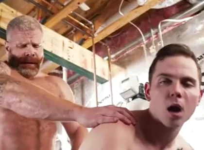 Rugged Bear And Tiny Teen 18+ In The Basement