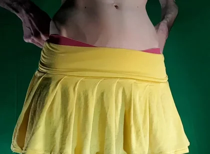 Yellow Skirt with Yellow Shorts. the Free Cut.