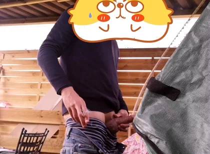 Outdoor Jerkoff While Smoking a Cigarette