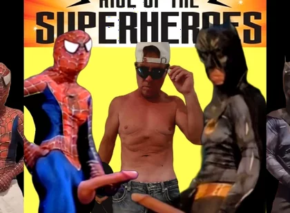 Batman and Spiderman a Big Cock Team