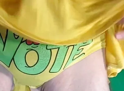 My Panties for Contests Under My Yellow Miniskirt