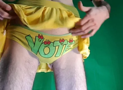 My Panties for Contests Under My Yellow Miniskirt