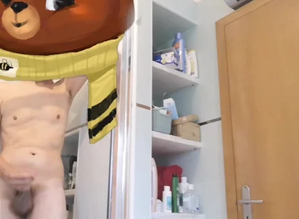 Hot Smooth Caught Jerking in the Bathroom