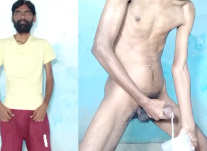 Rajesh Playboy 993 Masturbating Big Cock and Cumming in the Jar. Naked Stroking Dick Spanking Butt.