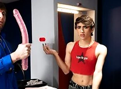 Airport Security Dom King Frees Foxy Alex From His Cock Cage And Licks His Delicious Ass