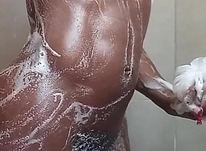 Ebony Twink Taking a Bath