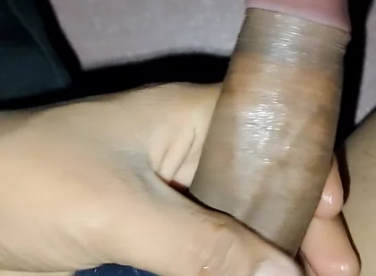 Handjob Masturbation Cum at Late Night