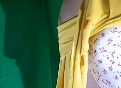Flowery Seamless Thong with Yellow Skirt