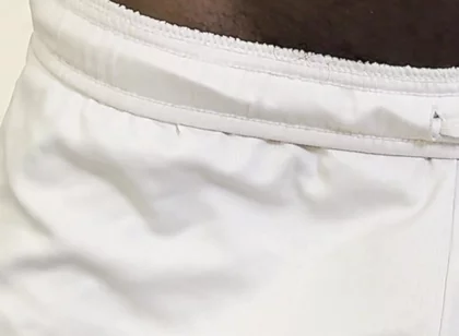 I Am Just Exercising Home in My White Box Shorts Commando of Course