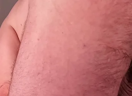 Bear Morning Stretch From Behind to Expose Big Balls, Cock and Asshole
