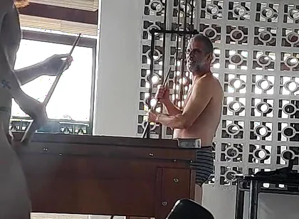 Camera Films Straight Players Playing Pool and Naked